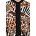 Animal printed front open abaya